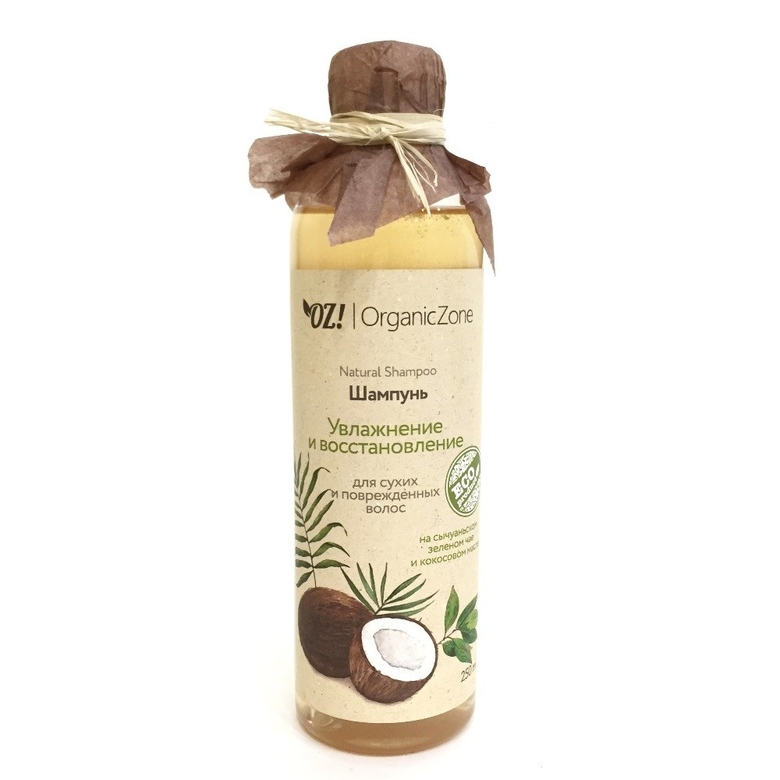 Шампунь для сухих и поврежденных волос "Увлажнение и восстановление", Organic Zone