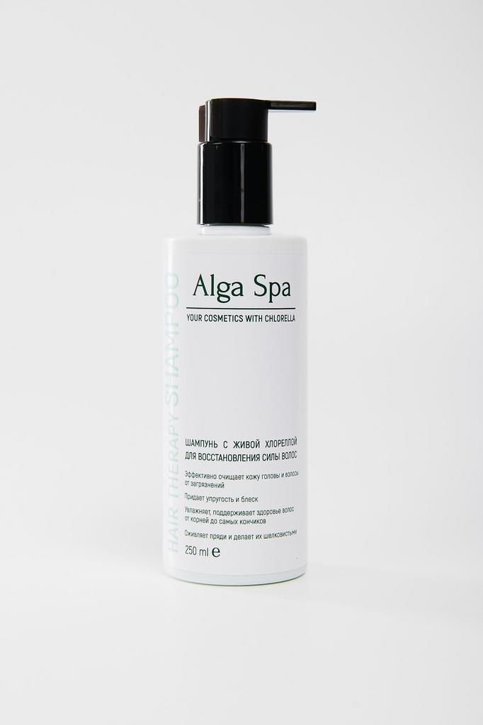 Шампунь с живой хлореллой для восстановления силы волос, Alga Spa