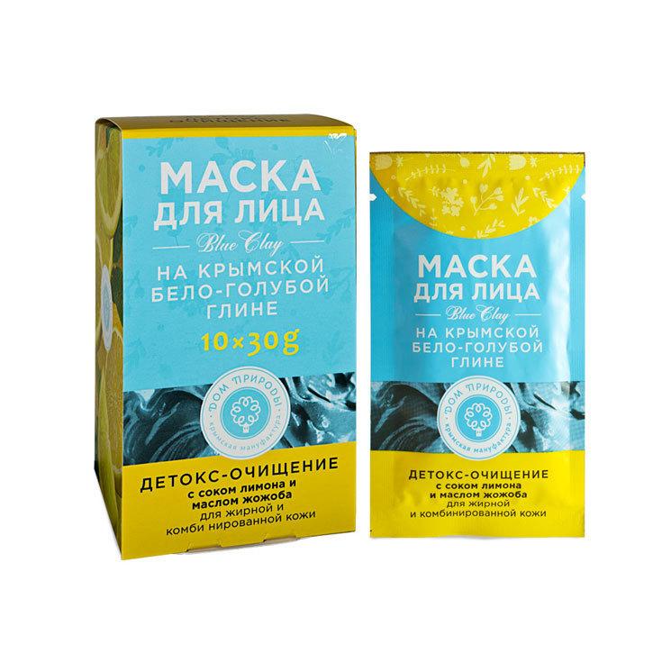 Маска с бело-голубой глиной "Детокс-очищение", Дом природы