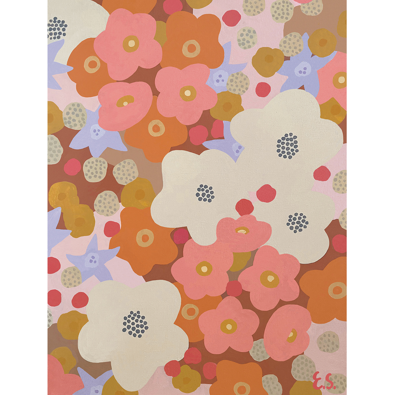 ПОСТЕР "ОРАНЖЕВЫЕ ЦВЕТЫ" 50х70