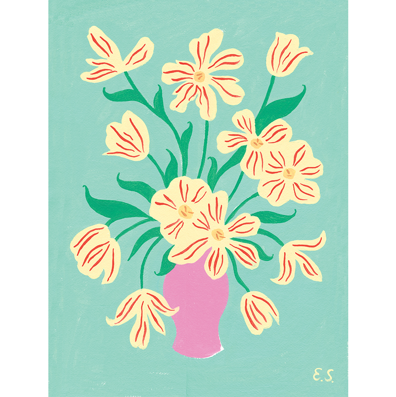 ПОСТЕР "ЖЕЛТЫЕ ТЮЛЬПАНЫ" 30х40