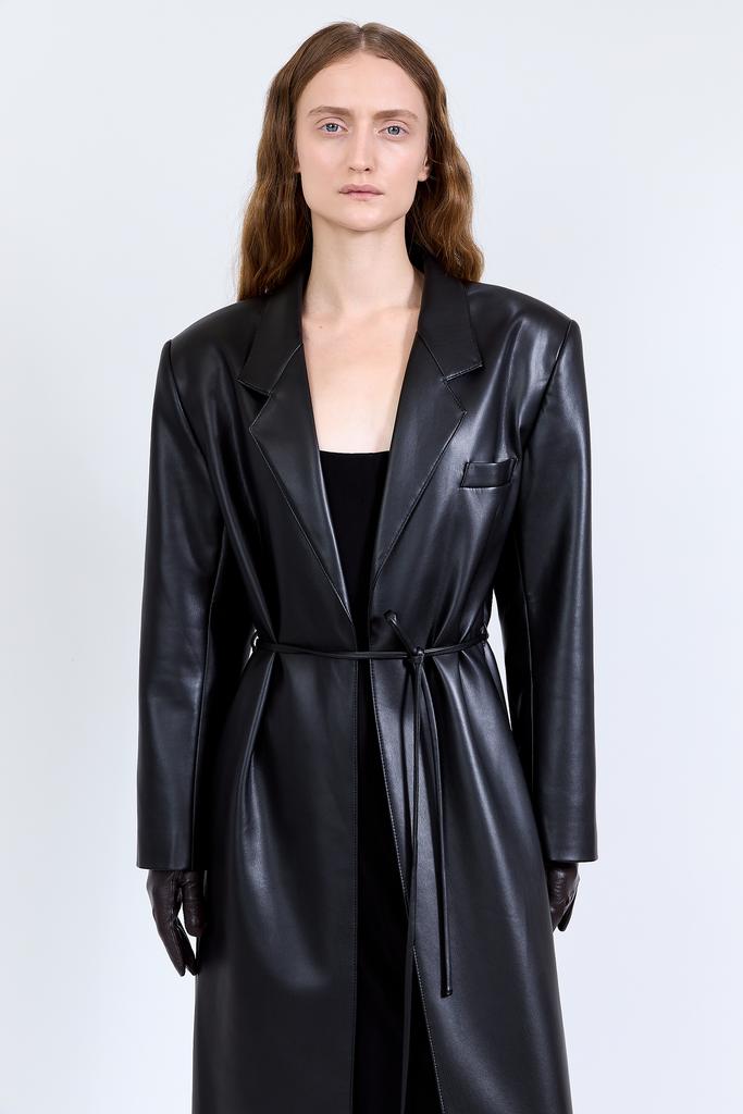 Плащ LIBERTE vegan leather black Otocyon