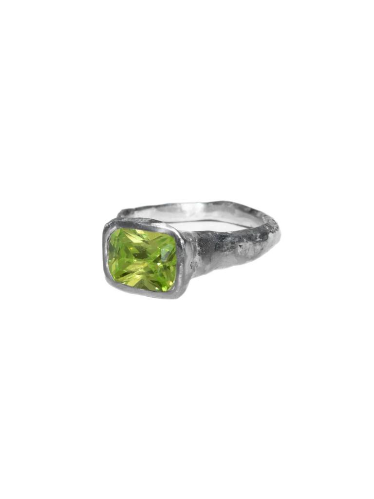 Кольцо Texture ring with cubic zirconia Olive SJEW