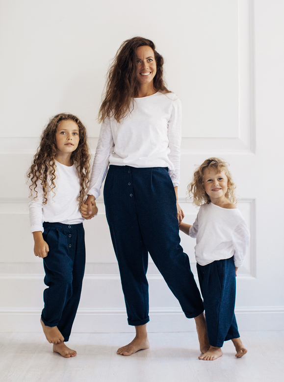 Синие брюки из мягкого хлопка