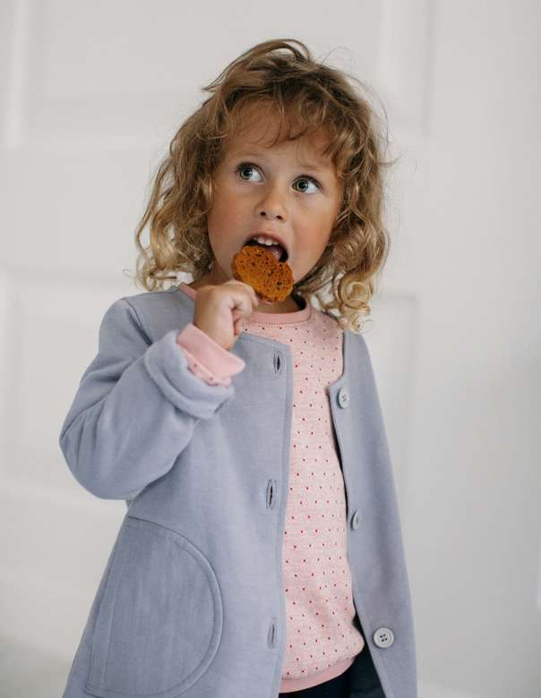 Лилово-серый жакет из эко-футера