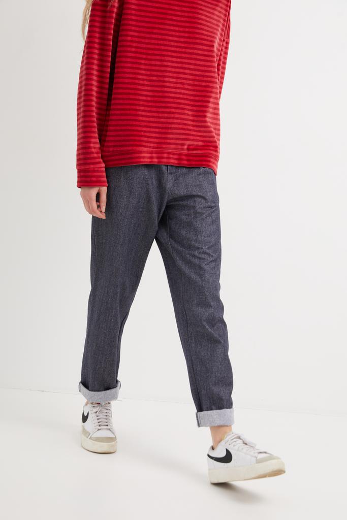 Синие брюки из джинсовой шерсти