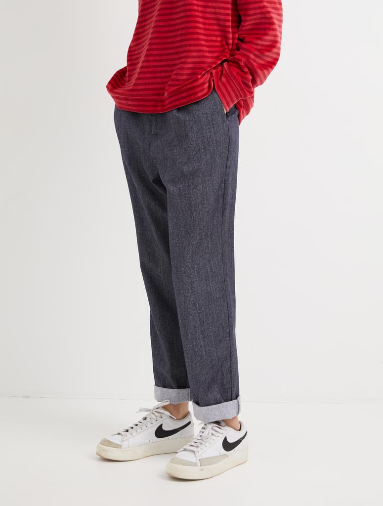 Синие брюки из джинсовой шерсти