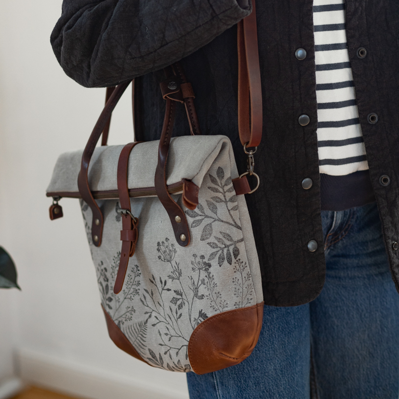 Текстильно-кожаная сумка "Туман"