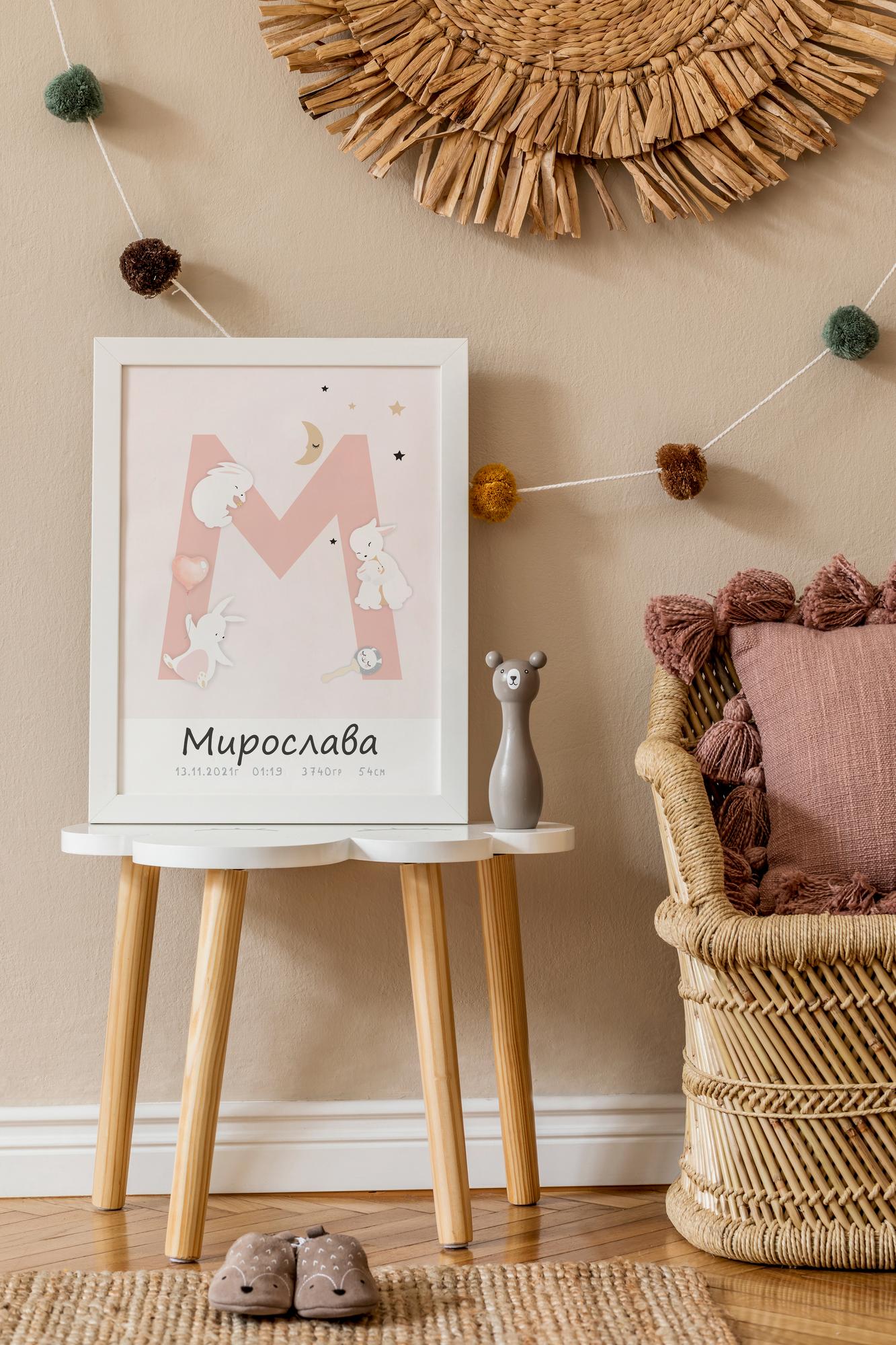 Постер-метрика СКАНДИ с зайками «АБВ»