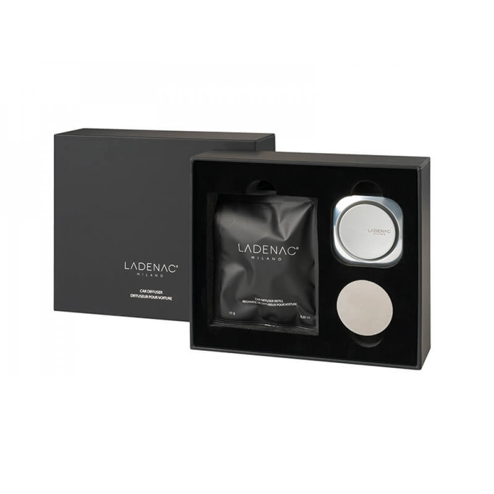 LADENAC Milano Диффузор для авто серебряный с набором из 4-х сменных блоков