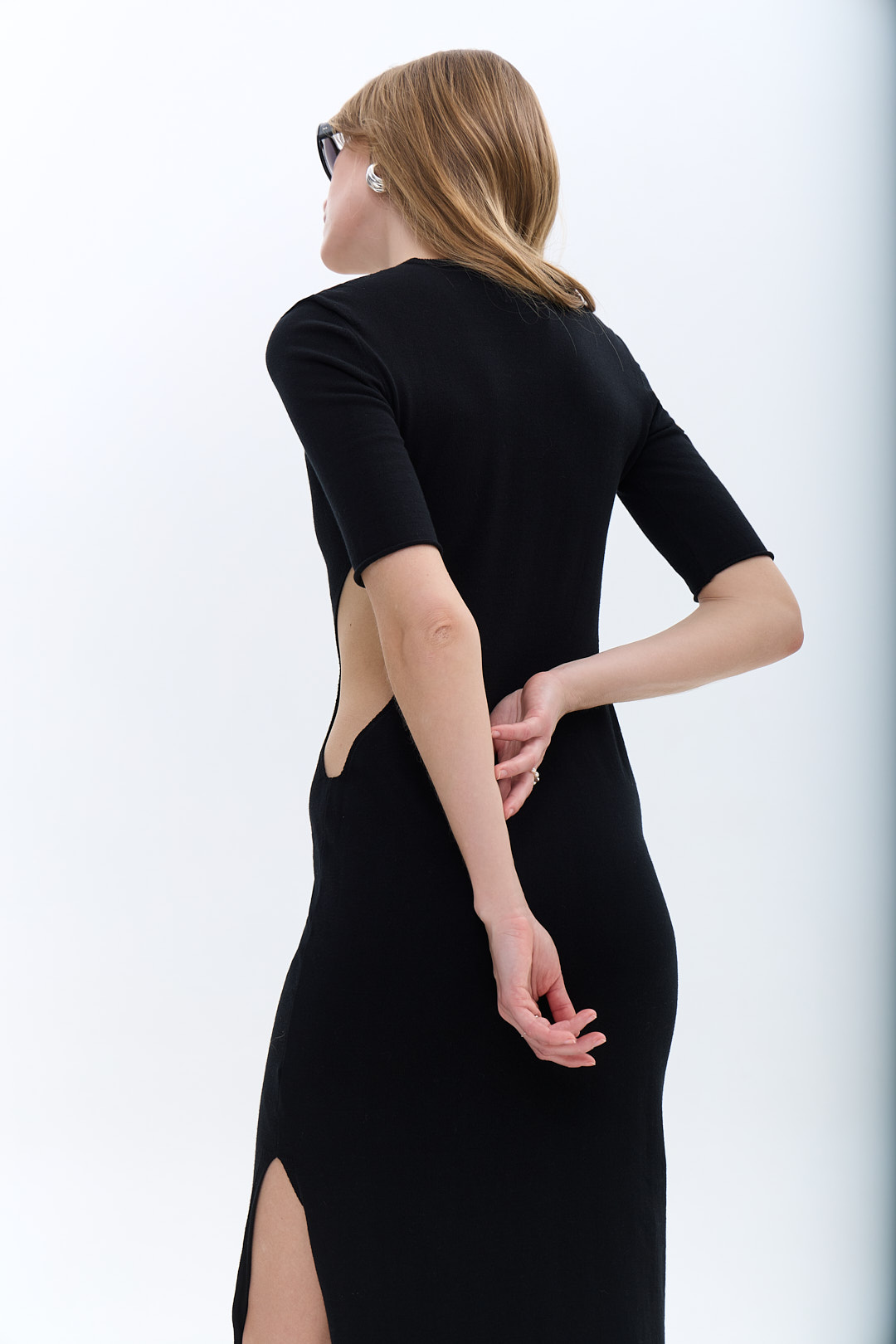 PHIILI Платье из эластичного хлопка с боковыми разрезами