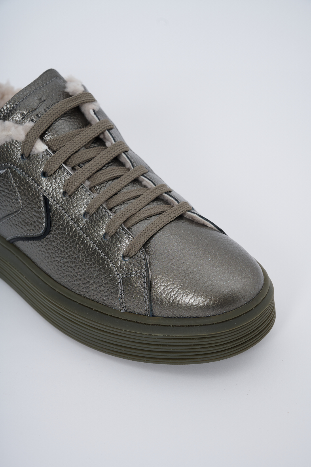 VOILE BLANCHE Кеды FERRY из металлизированной кожи на меху