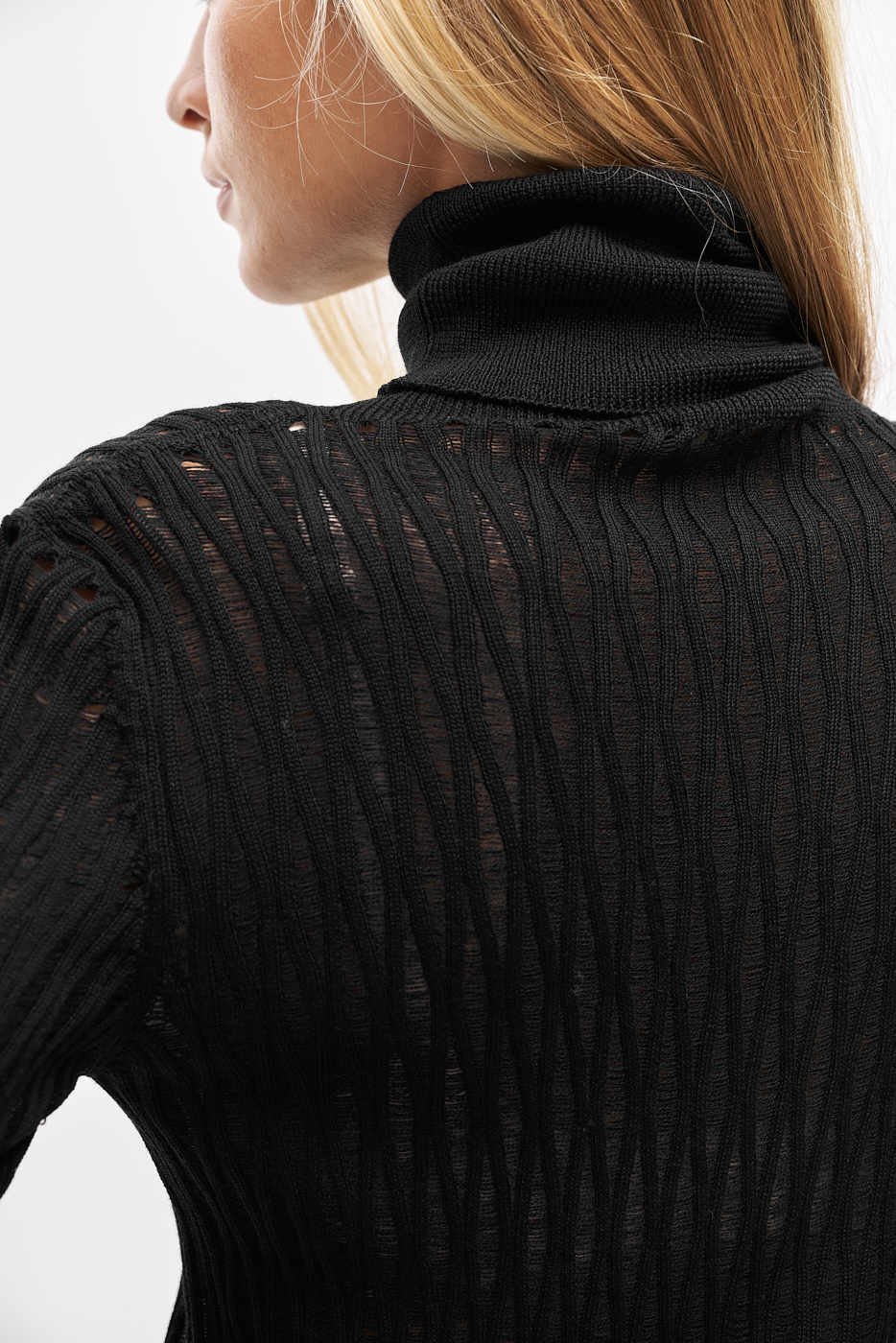 Roberto Collina Водолазка ажурной вязки из шерсти тонкого кручения мерино