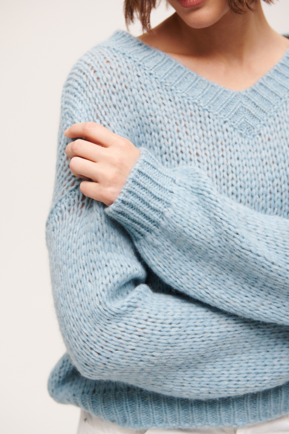 Roberto Collina Пуловер из шерсти альпака в оттенке аквамарин