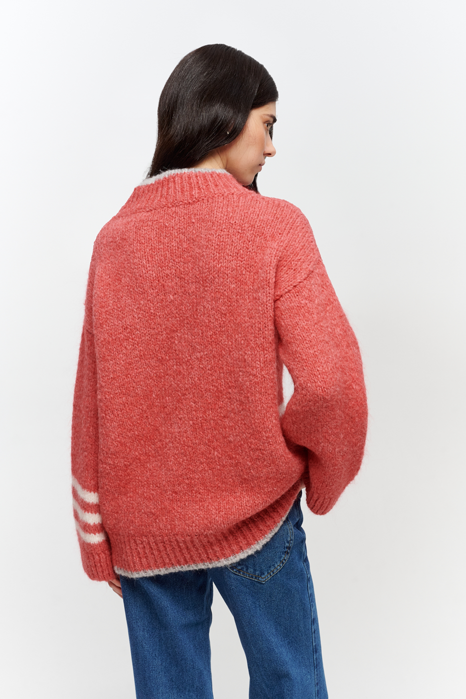 MERCÍ Свитер из шерсти в малиновом цвете «М»