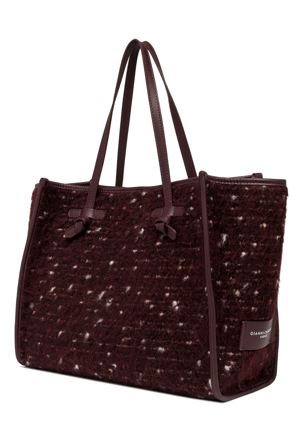 GIANNI CHIARINI Сумка-тоут MARCELLA из фактурной шерсти букле оттенка бургундского вина