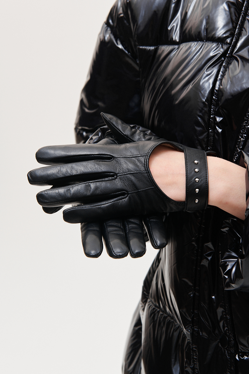 GIANNI CHIARINI Перчатки из кожи наппа с заклепками