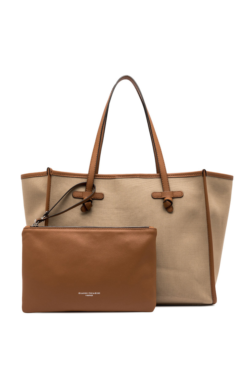 GIANNI CHIARINI Сумка-тоут MARCELLA из хлопкового канвас оттенка беж