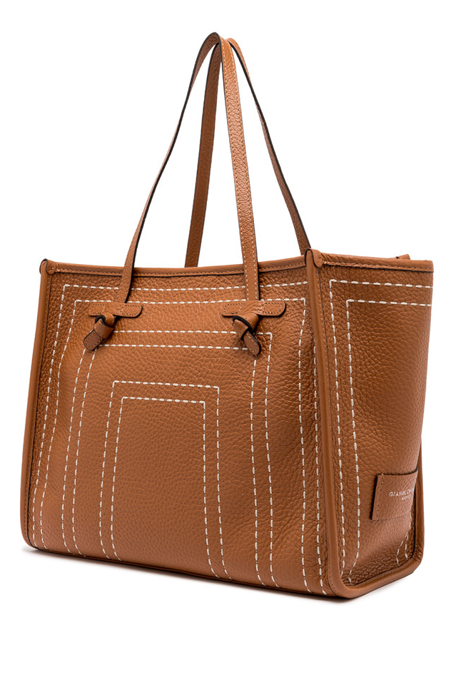 GIANNI CHIARINI Сумка-тоут MARCELLA из зернистой кожи со строчкой ручной работы