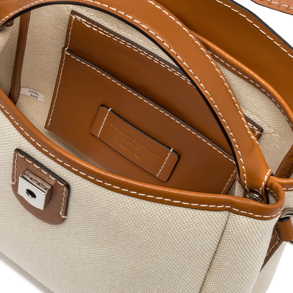 GIANNI CHIARINI Сумка CLIO-mini  из хлопкового канвас с клапаном из гладкой кожи