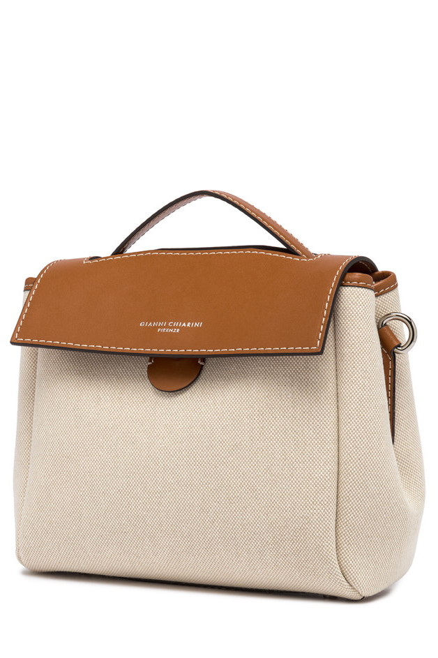 GIANNI CHIARINI Сумка CLIO-mini  из хлопкового канвас с клапаном из гладкой кожи