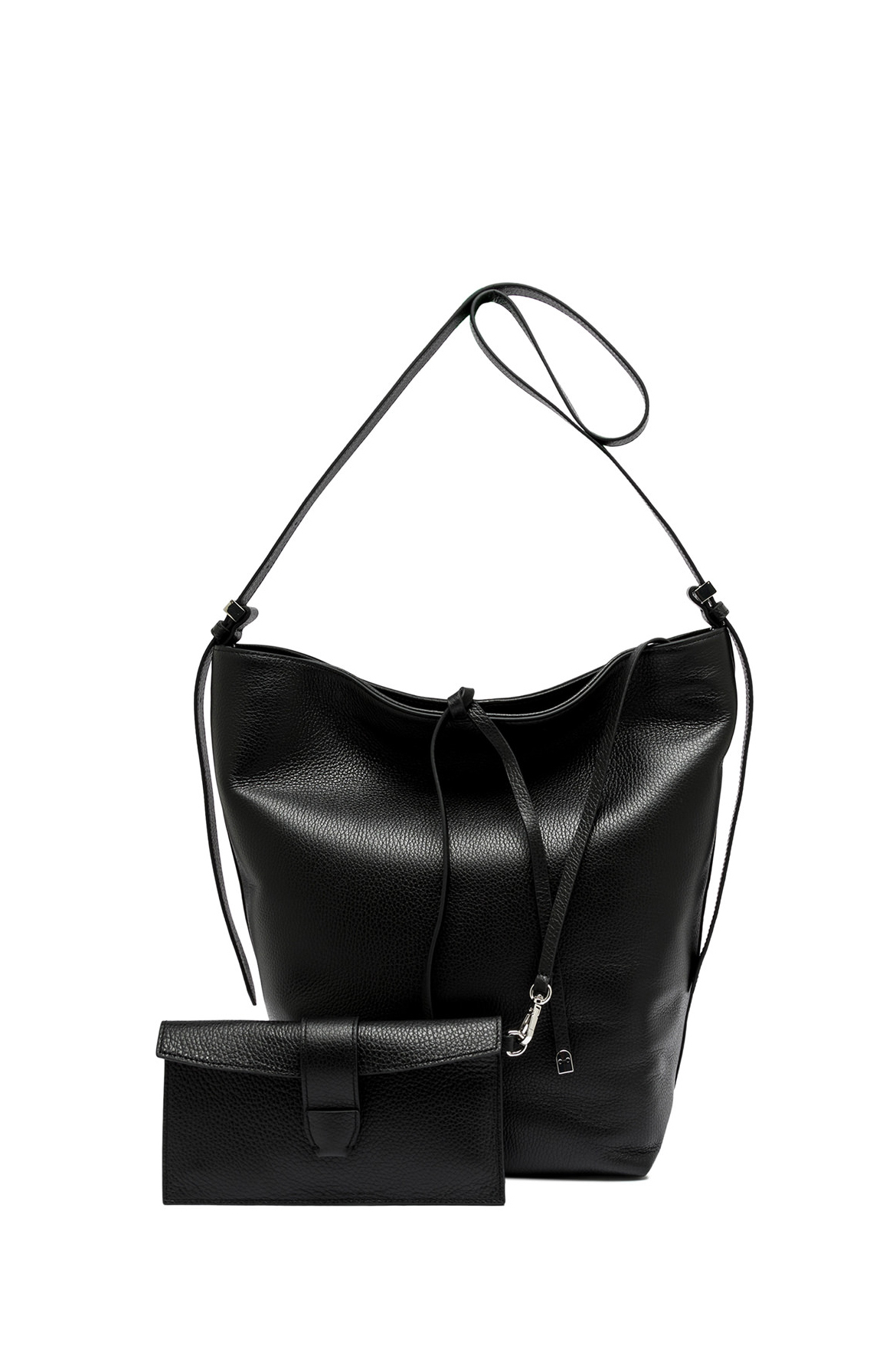 GIANNI CHIARINI Сумка-хобо AMELIA из премиальной кожи черного цвета