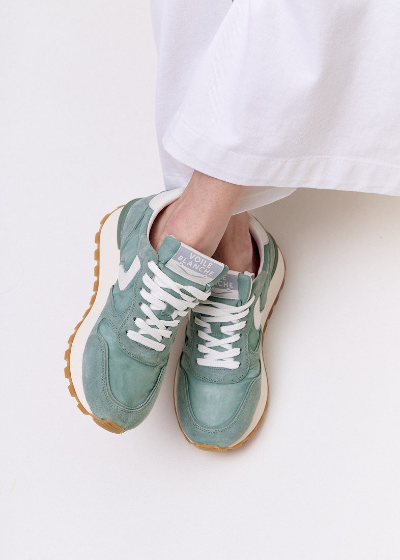 VOILE BLANCHE Кроссовки PARIS из комбинированной замши и парусного нейлона цвета шалфея