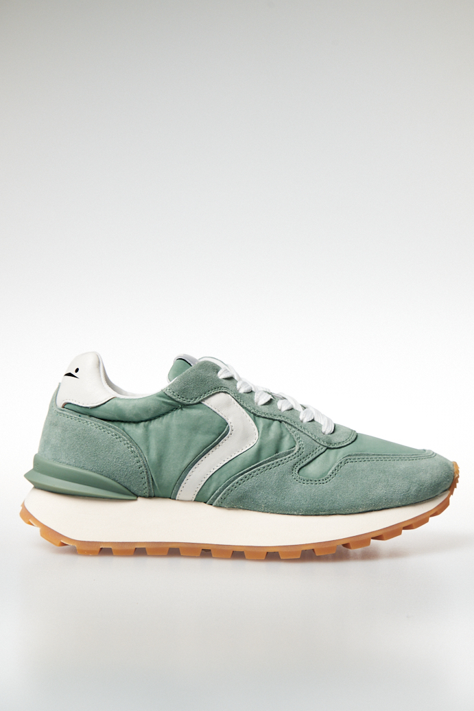 VOILE BLANCHE Кроссовки PARIS из комбинированной замши и парусного нейлона цвета шалфея