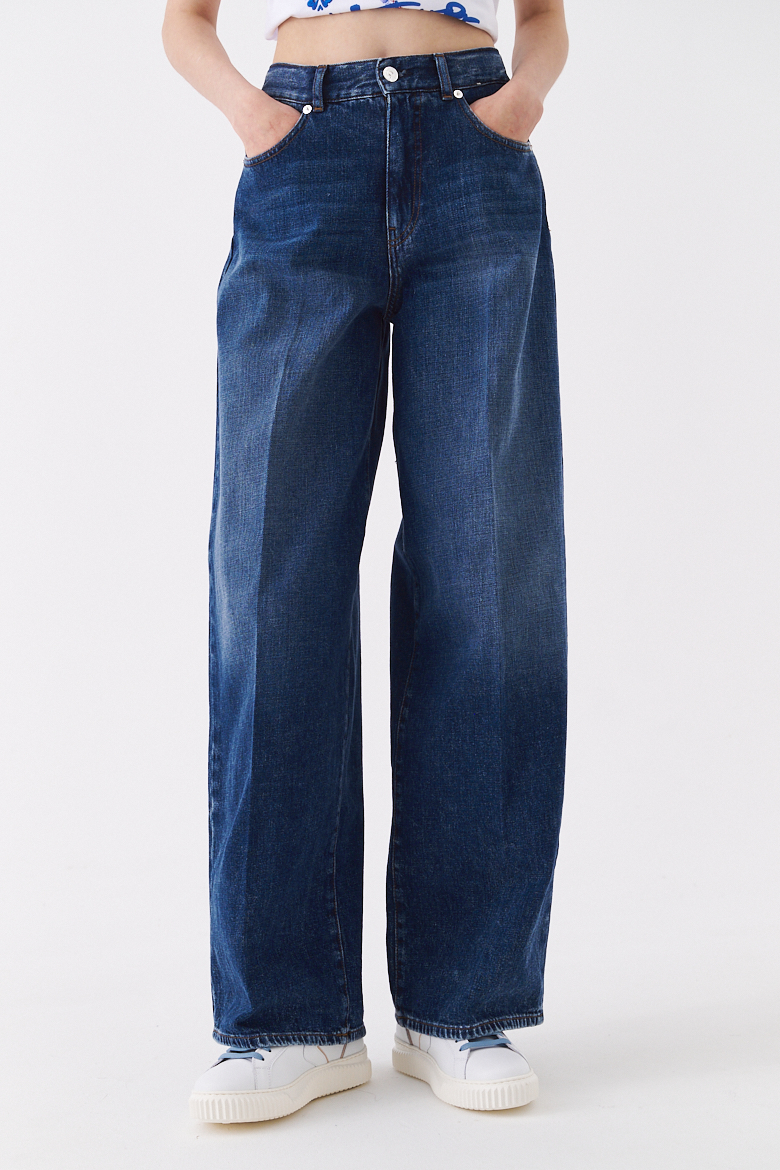 nine:inthe:morning  Джинсы GEA overcarrot из премиального денима с дизайнерским варом