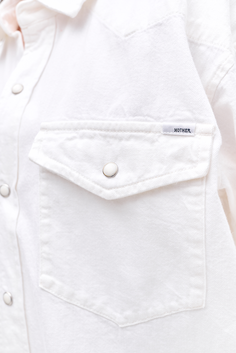 MOTHER Рубашка ‘the exes..’ из супериор денима молочного оттенка