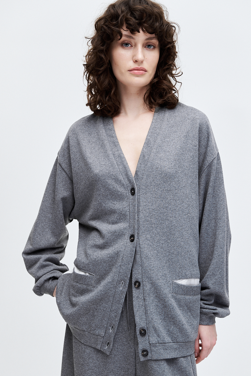 TELA Кардиган комбинированный из джерси и вискозы