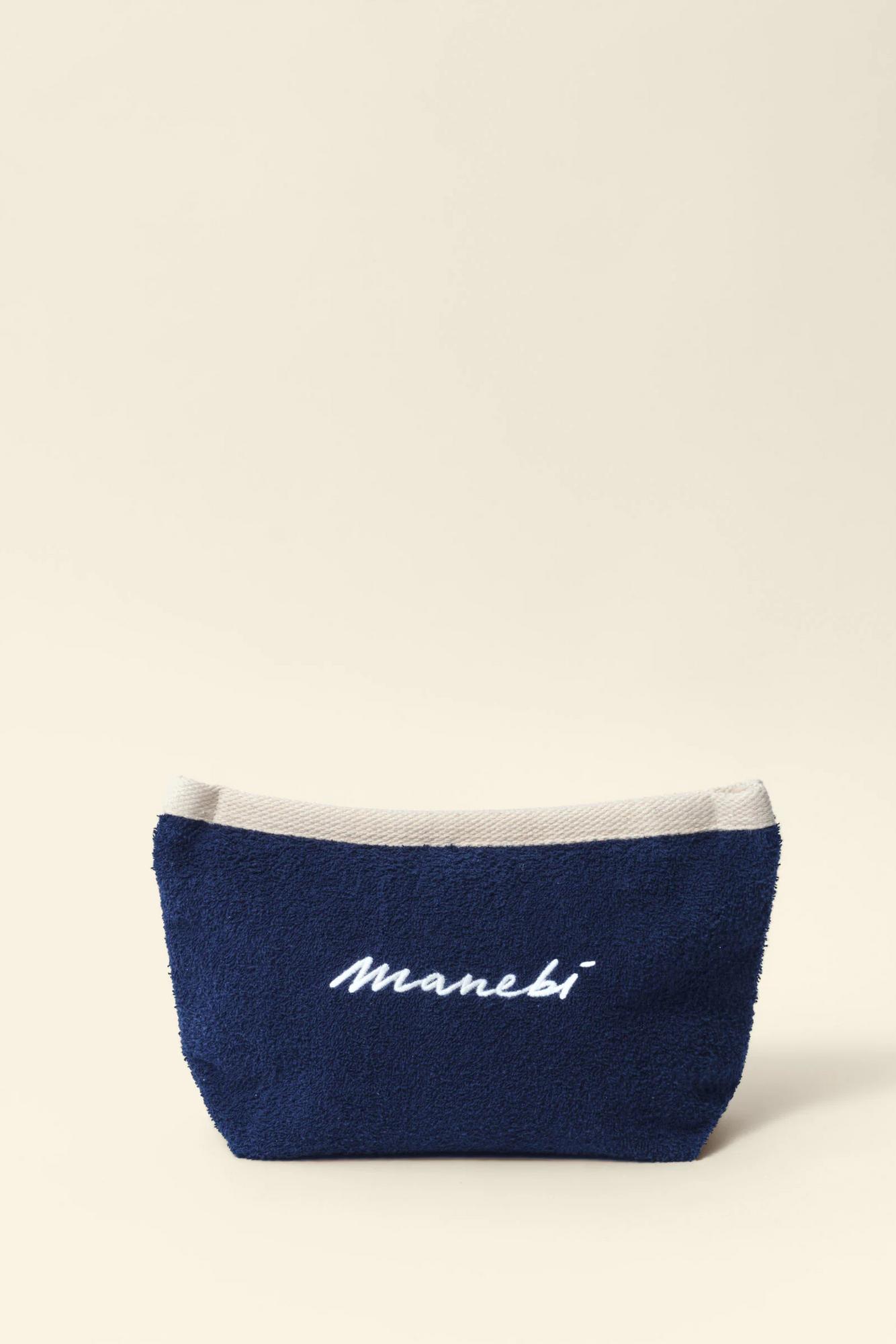 MANEBI Клатч-косметичка из махрового хлопка оттенка navy blue