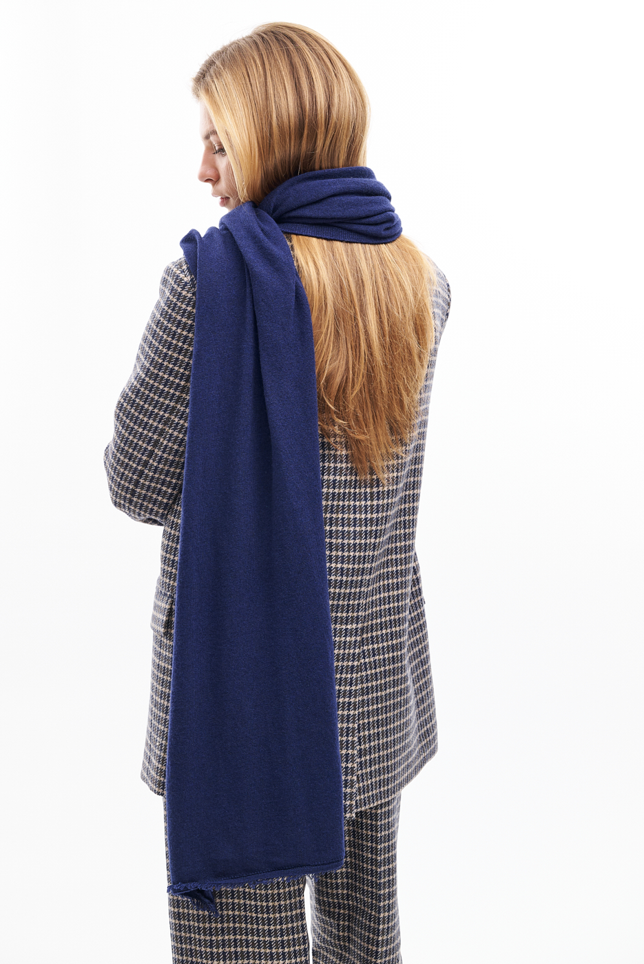 OTTOD'AME  Шарф из кашемира и шерсти в оттенке navy blue