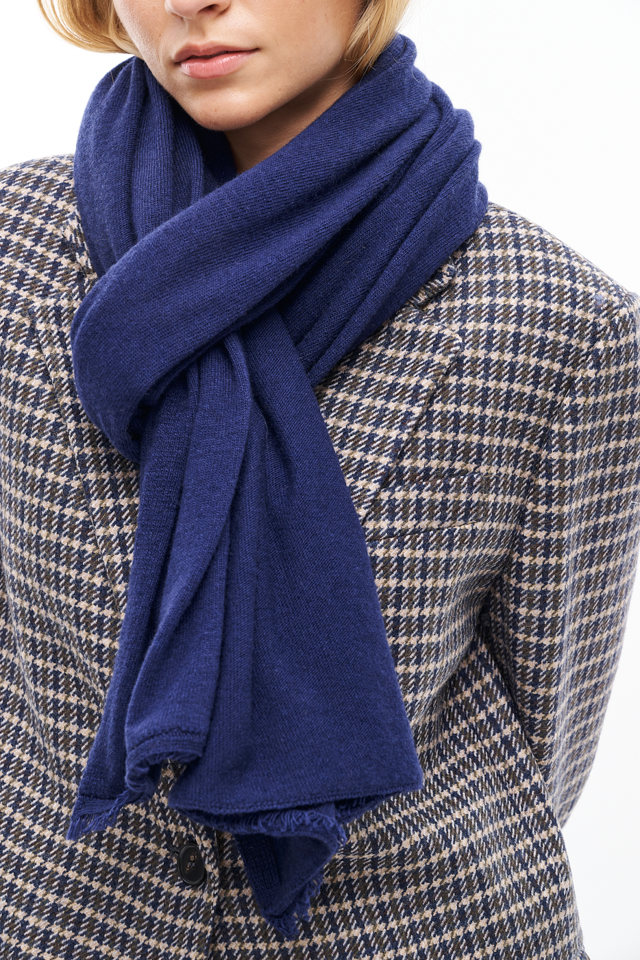 OTTOD'AME  Шарф из кашемира и шерсти в оттенке navy blue