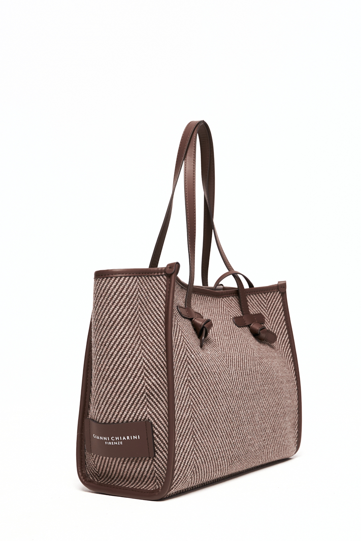 GIANNI CHIARINI Сумка-тоут Marcella SPIGA из шерсти жаккардового плетения оттенка какао