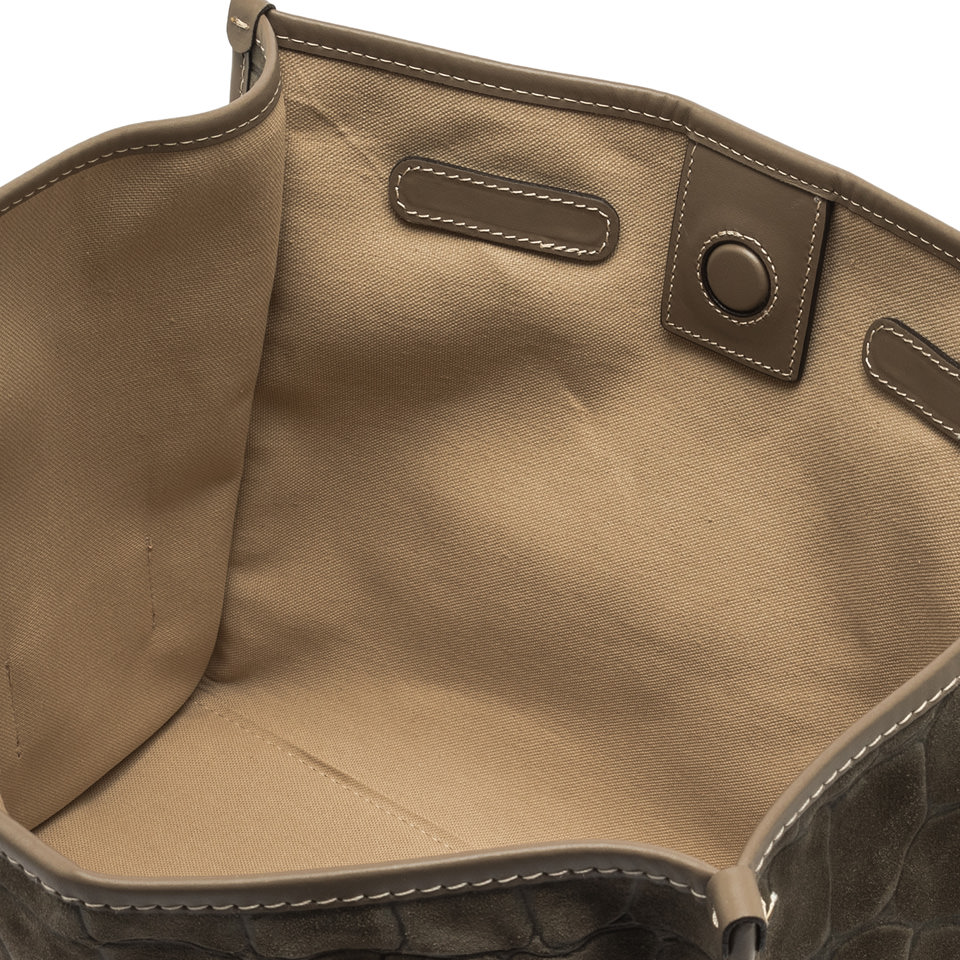 GIANNI CHIARINI Сумка-тоут MARCELLA  soft barck из тисненой замши оттенка тауп
