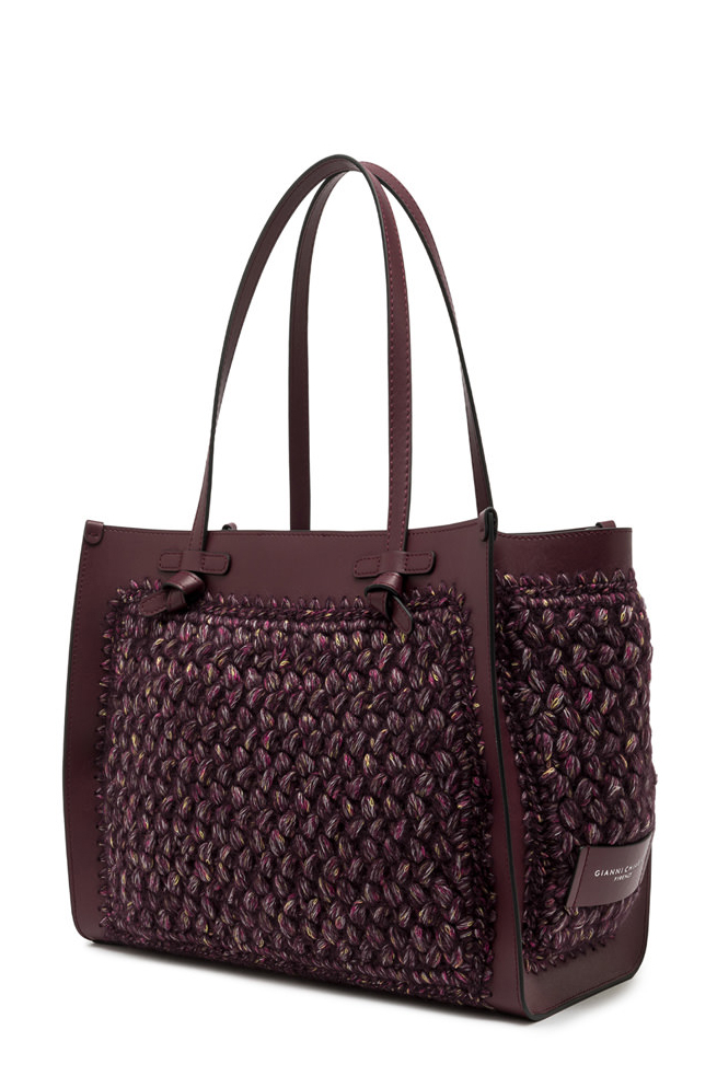 GIANNI CHIARINI  Сумка-тоут MARCELLA  Winter Tuscany из  плетеной шерсти и кожи в оттенке бароло