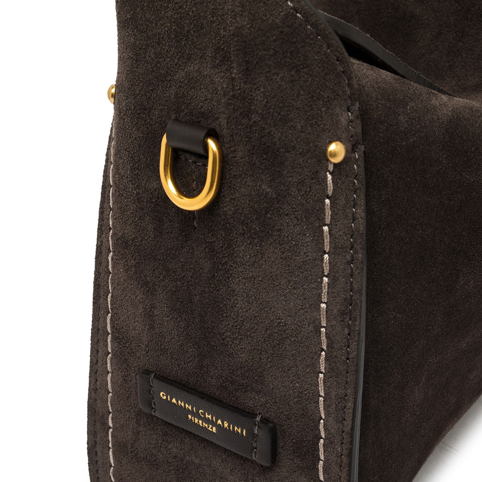 GIANNI CHIARINI Сумка PENELOPE mini из бархатистой замши оттенка горького шоколада