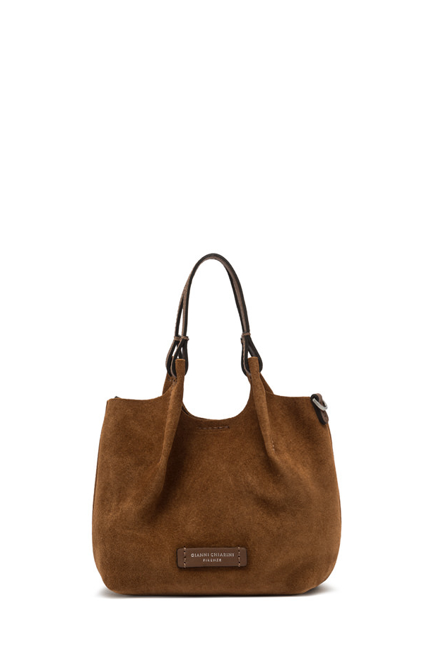 GIANNI CHIARINI Сумка DUA mini из бархатистой замши оттенка коньяка