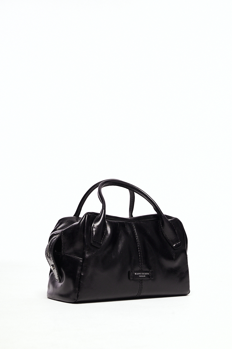 GIANNI CHIARINI Сумка EMILY mini из полуглянцевой кожи черного цвета