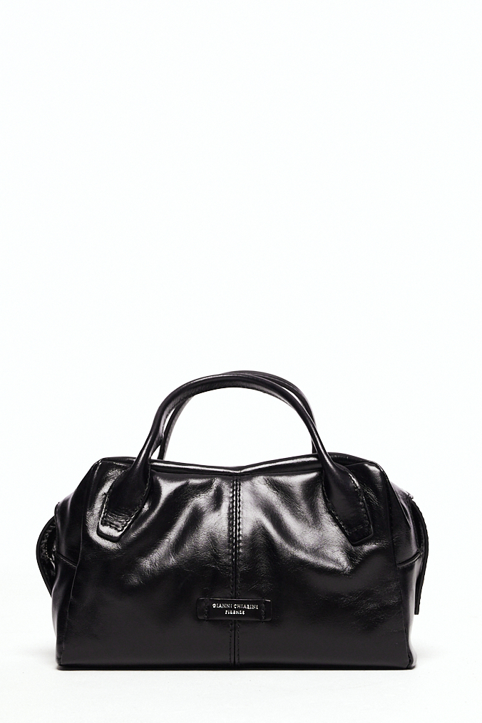 GIANNI CHIARINI Сумка EMILY mini из полуглянцевой кожи черного цвета