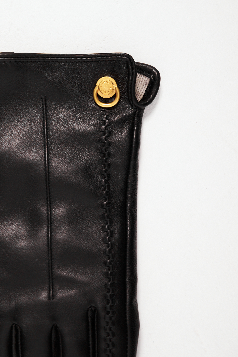 GIANNI CHIARINI  Перчатки из премиальной кожи наппа черного цвета с декором из плетеной кожи на подкладке из кашемира