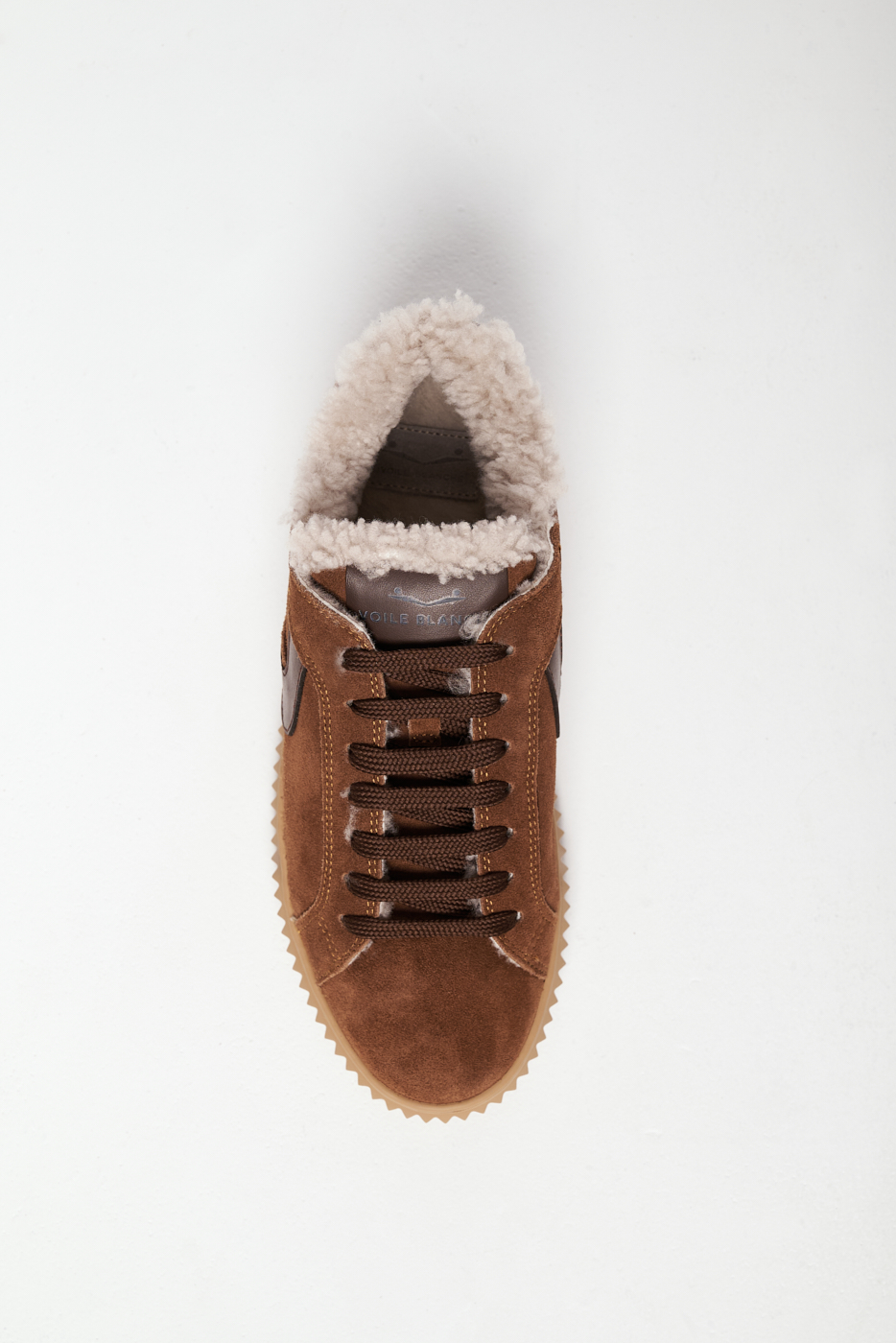 VOILE BLANCHE Кеды LIPARI из замши оттенка коньяка на меху