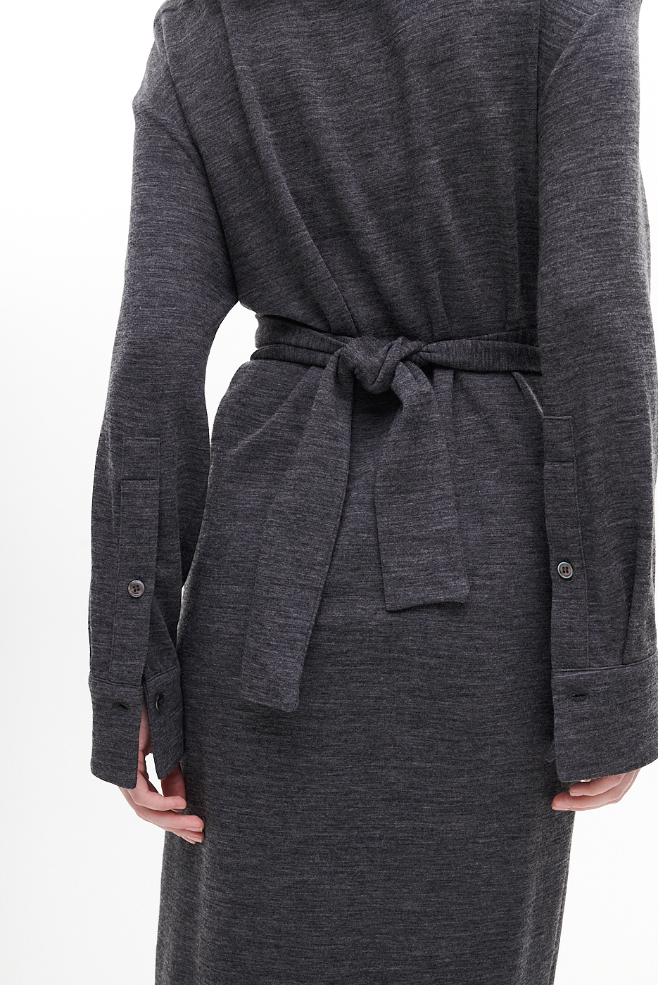 TELA Платье длины миди из джерси с драпировками по линии талии