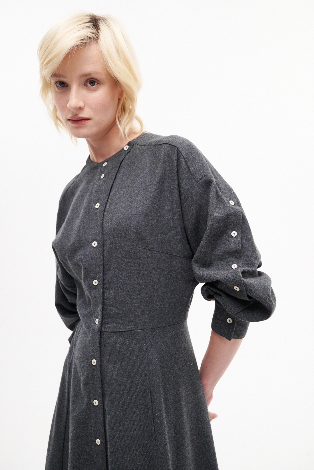 ROSEANNA Платье рубашечного кроя JASPER с отрезной линией талии и акцентным и рукавами-буфами