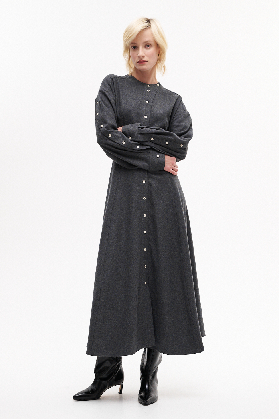 ROSEANNA Платье рубашечного кроя JASPER с отрезной линией талии и акцентным и рукавами-буфами