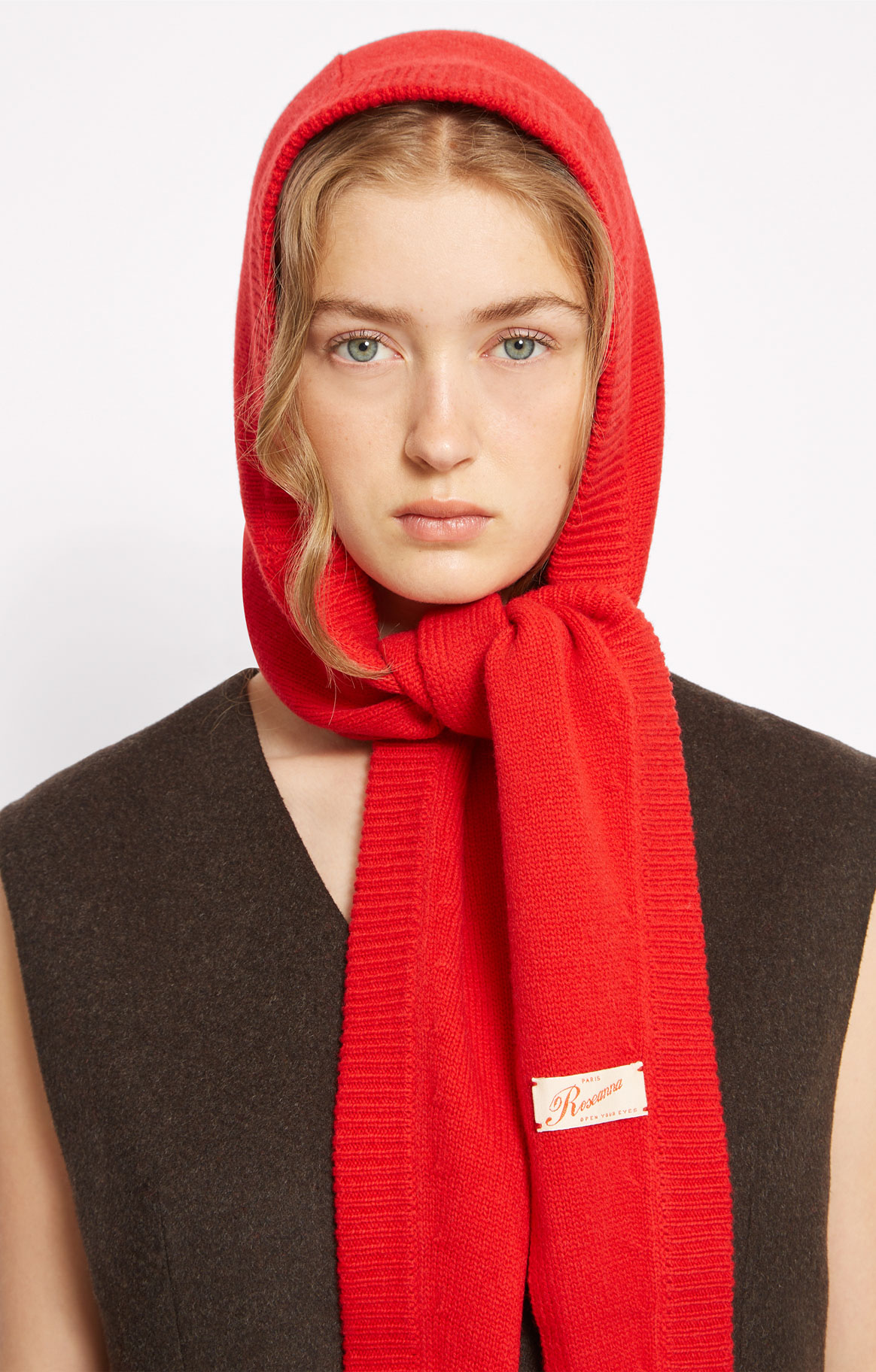 ROSEANNA Капюшон-косынка из бленда кашемира и шерсти оттенка rouge