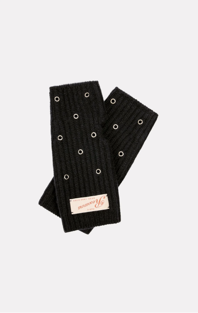 ROSEANNA Митенки из бленда кашемира и шерсти оттенка navy blue декорированные металлическими люверсами
