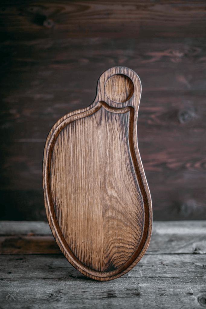 Доска со стоком и соусником дизайнерская светлая