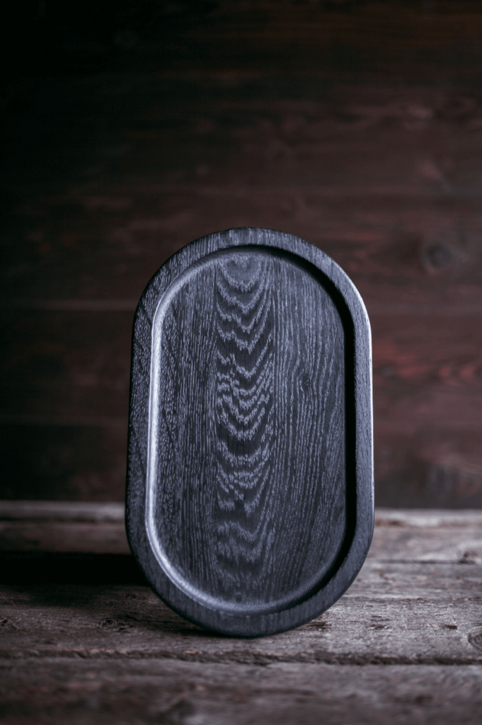 Доска для подачи овальная темная 2